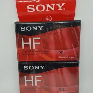 2 Pack Sony HF High Fidelity 90 Minutes Audio Cassette Recording Tapes Brand New